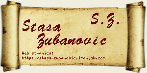 Staša Zubanović vizit kartica
